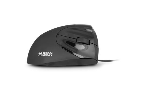 Urban Factory Ergo Mouse EMR01UF-V2 - Verticale muis - ergonomisch - rechtshandig - optisch - 3 knoppen - met bekabeling - USB - zwart
