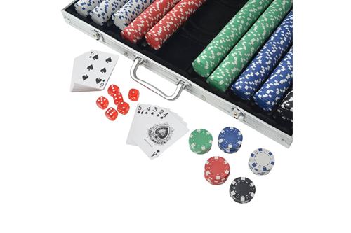 vidaXL Jeu de poker avec 1000 jetons Aluminium