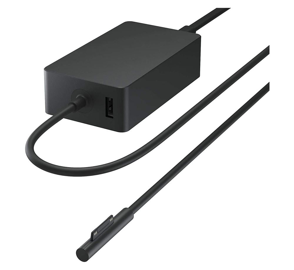 Chargeur Microsoft 65W D'origine - Compatible Surface Pro, Laptop 3 & 4 (Noir)