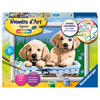 Jeu créatif Ravensburger Numéro d'Art Petit Adorables chiots