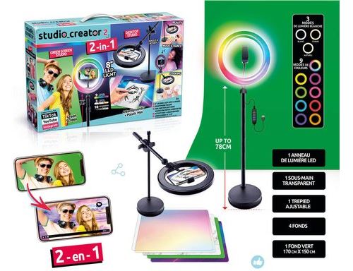 Canal Toys Studio Vidéo 2 en 1 avec anneau lumineux LED support double fonction Studio Creator INF027 - vue 2