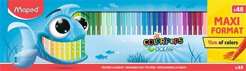 Maped Feutres OCEAN moyens couleurs assorties boîte de 48 pièces 48x - vue 2