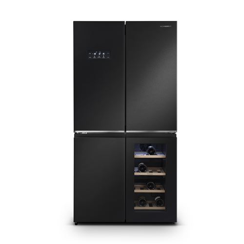 Refrigerateur Multi-portes avec compartiment cave a vin - Dark inox
