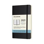 Agenda-carnet 2021 mensuel Moleskine Souple petit format Noir