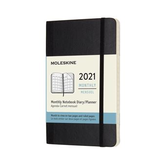 Agenda-carnet 2021 mensuel Moleskine Souple petit format Noir