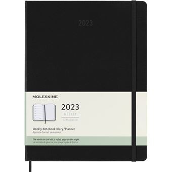 Agenda scolaire Moleskine 2022 2023 Semainier très grand format Rigide Noir