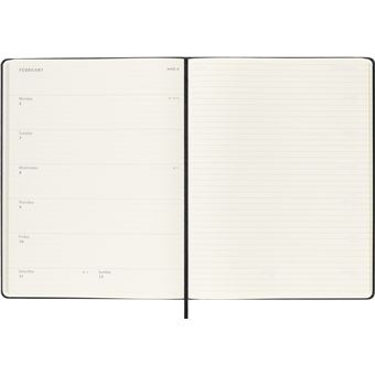 Agenda scolaire Moleskine 2022 2023 Semainier très grand format Rigide Noir