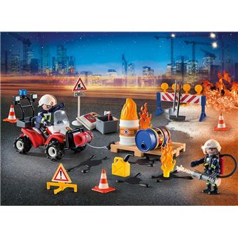 Playmobil Calendrier de l'avent 9486 Pompiers et incendie de chantier