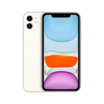 Apple iPhone 11 - 4G smartphone - double SIM / Mémoire interne 64 Go - Écran LCD - 6.1" - 1792 x 828 pixels - 2x caméras arrière 12 MP, 12 MP - front camera 12 MP - blanc - 1
