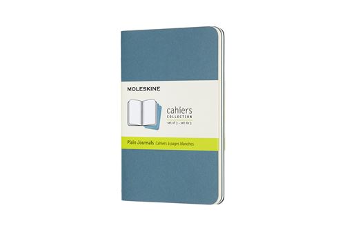 Set de 3 cahiers format de poche à pages blanches Moleskine Bleu