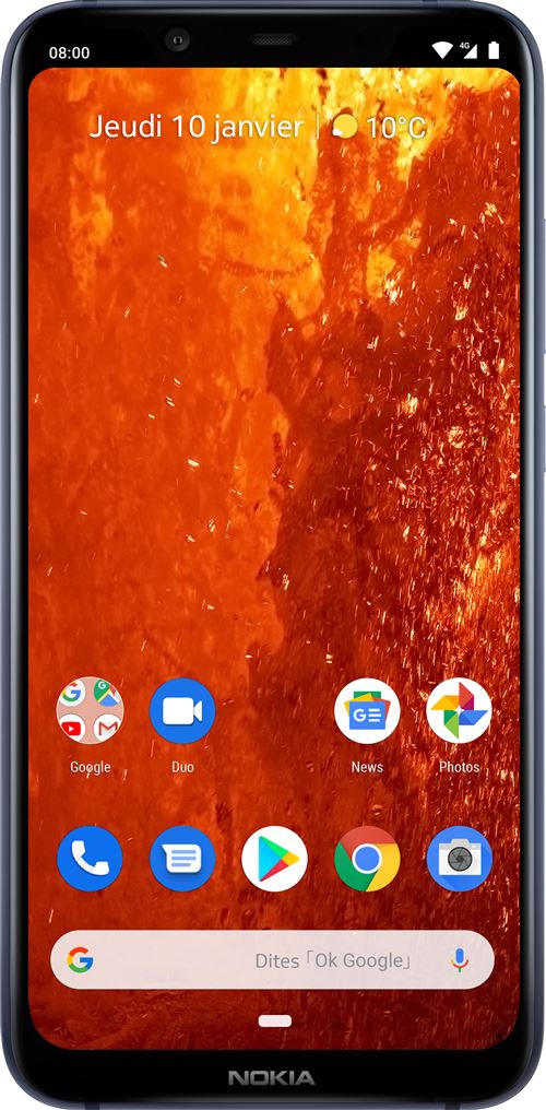 Nokia 8.1 - Smartphone Débloqué 4G (Ecran : 6,18 Pouces - 64Go Rom - Dual Sim - Android One Pie 9.0) Bleu