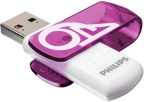 Philips VIVID Clé USB 64 GB violet FM64FD05B/00 USB 2.0