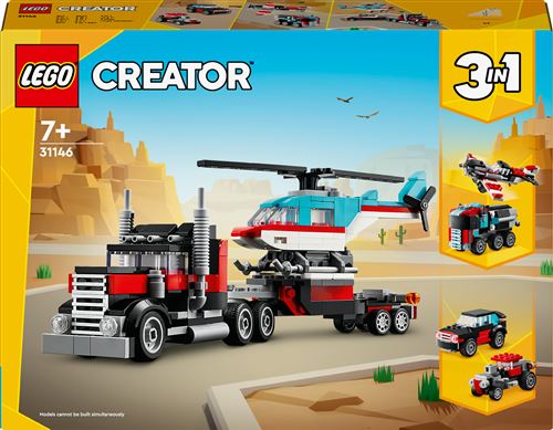 LEGO® Creator 31146 Le camion remorque avec hélicoptère