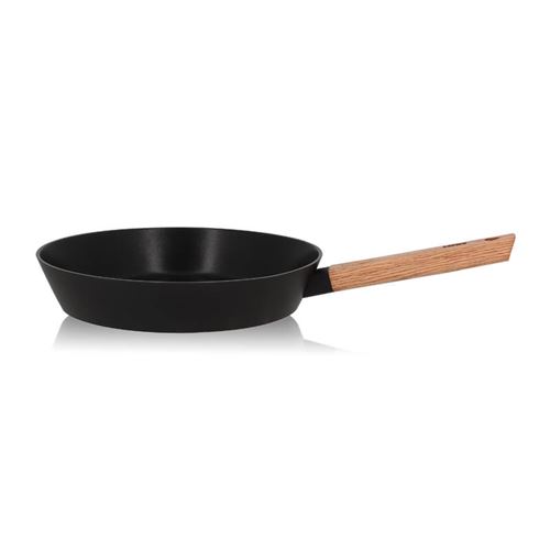 Poêle Ogo Ector en Aluminium et manche en bois 28 cm Noir