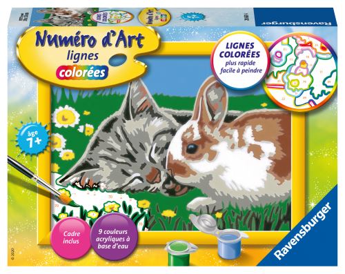 Jeu Créatif Ravensburger Numéro D'Art Petit Chaton et Son Compagnon Lapin
