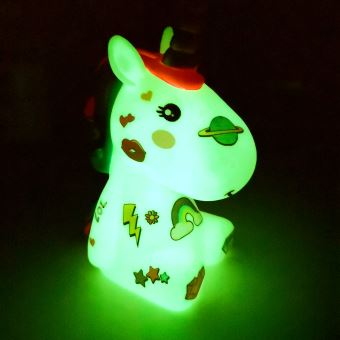 KIT Licorne Lumineuse 3D – Cordes, Clous, LED, Chevalet – Décoration Chambre – DIY Fille 6-14 Ans