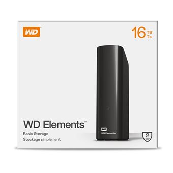 pijn Parasiet honderd Externe Harde Schijf WD Elements Desktop WDBWLG0160HBK 16 TB Zwart -  Fnac.be - Externe harde schijf