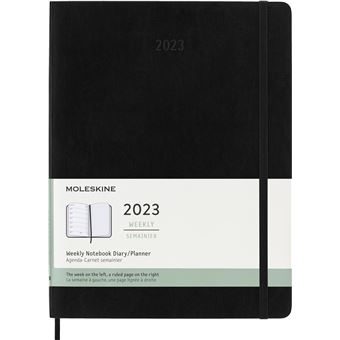 Agenda scolaire Moleskine 2022 2023 Semainier très grand format Souple Noir