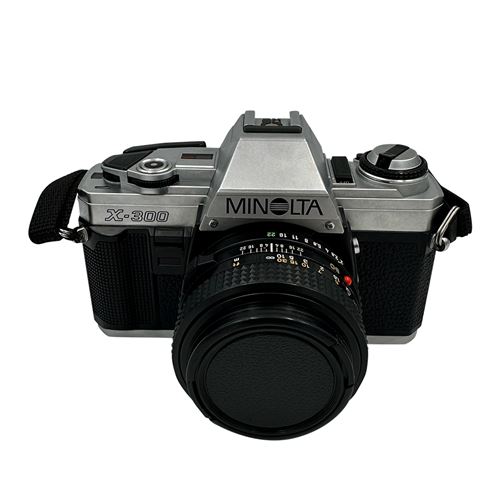 Appareil photo argentique Minolta X-300 50 mm f2 MD Argent et Noir Reconditionné