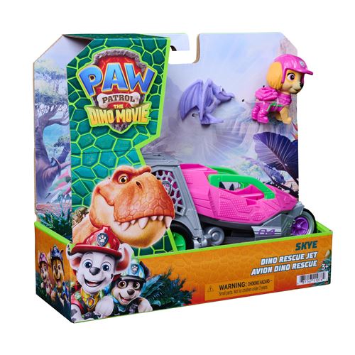 Paw Patrol Véhicule + Figurine Stella - La Pat' Patrouille - Le Film Mission Dino - SPINMASTER - A Partir De 3 Ans