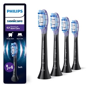 Brossettes dentaires Philips Sonicare HX9054/88 Lot de 4 Têtes de brosse à dents standard Noir