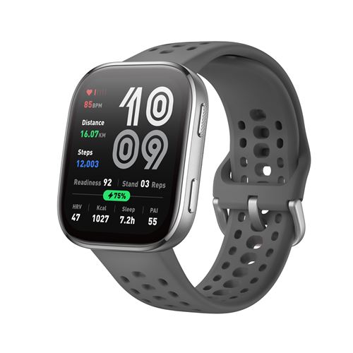 Montre connectée Amazfit Bip 6 Bluetooth Gris avec bracelet en silicone Gris charbon