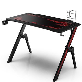 Bureau Gaming Alpha Omega Players Noir Et Rouge Achat Prix Fnac