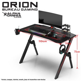 Bureau Gaming Alpha Omega Players Noir et rouge