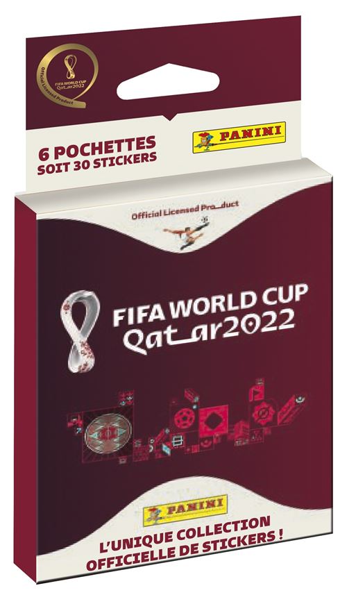 Jeu de cartes Panini World Cup 2022 STK Blister 6 pochettes