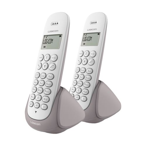Téléphone fixe sans fil Logicom Lina 255T Duo Taupe