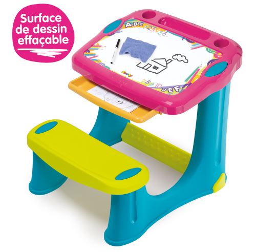Smoby - Salle de Classe Smoby School - Ecole et Ardoise pour Enfant - Double Face Blanche Magnétique + Craie - 80 Accessoires Inclus - Jouer à la Maitresse - Dès 3 Ans - 410818