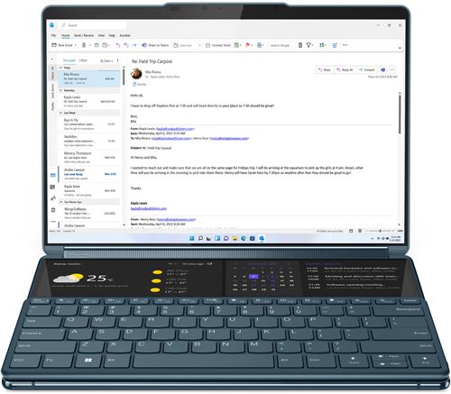 PC Portable Lenovo Yoga Book 9 13IRU8 Double Ecran 13,3" OLED Tactile Intel Evo Core i7 16 Go RAM 1 To SSD Bleu