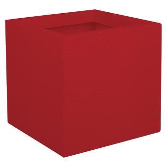 EDA Pot de fleur carré Toscane - 32 x 32 x H 32 cm - 22 L - Rouge rubis EDA Pot de fleur carré Toscane - 32 x 32 x H 32 cm - 22 L - Rouge rubis