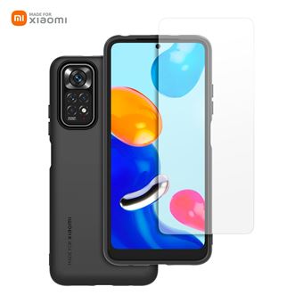 Pack Coque de protection en TPU Noir pour Xiaomi RedmiNote 11/11S + Protection d'écran en verre trempe Transparent pour Xiaomi RedmiNote 11/11S Made For Xiaomi