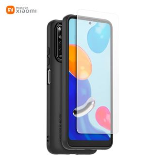 Pack Coque de protection en TPU Noir pour Xiaomi RedmiNote 11/11S + Protection d'écran en verre trempe Transparent pour Xiaomi RedmiNote 11/11S Made For Xiaomi