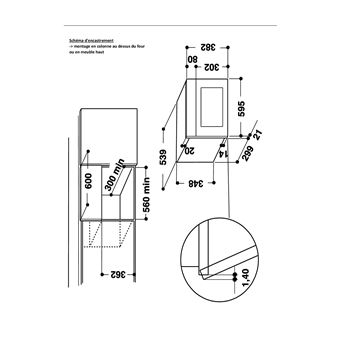 Micro-ondes encastrables 22L WHIRLPOOL 750W 59.5cm, AMW439NB