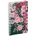 Agenda civil semainier de poche Exacompta Lady 16W Sophie Adde Roses 9 x 16 cm Janvier à Décembre 2024