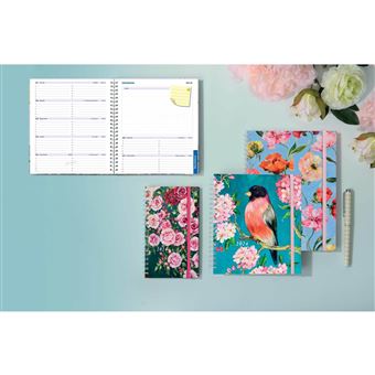 Agenda civil semainier de poche Exacompta Lady 16W Sophie Adde Roses 9 x 16 cm Janvier à Décembre 2024