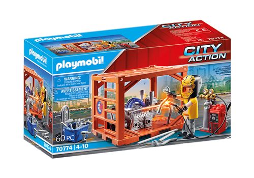 Playmobil City Action 70774 Ouvrier et Conteneur