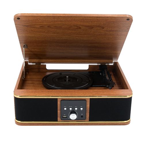Platine Vinyle Halterrego Boston – Haut-parleurs Intégrés, 3 Vitesses, Bluetooth
