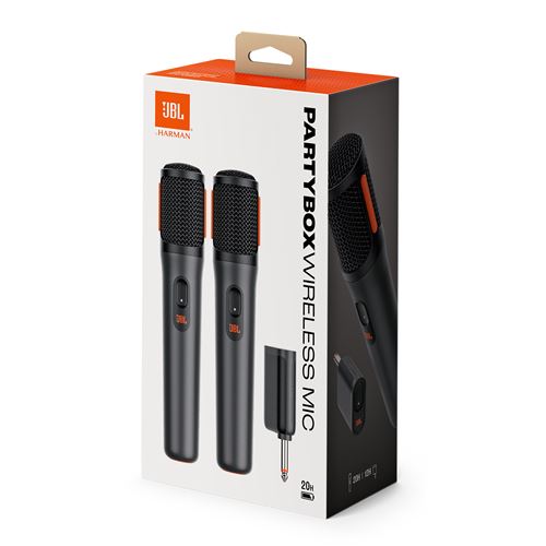 Pack de 2 micros sans fil JBL PartyBox Wireless Mic Noir