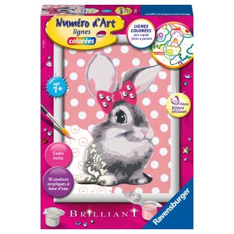 Jeu créatif Ravensburger Numéro d'Art Petit Lapin en peluche - 1