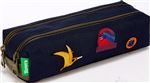 Trousse double Tann's Patch Maé Bleu foncé et kaki