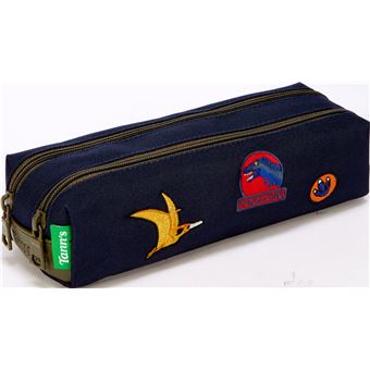 Trousse double Tann's Patch Maé Bleu foncé et kaki