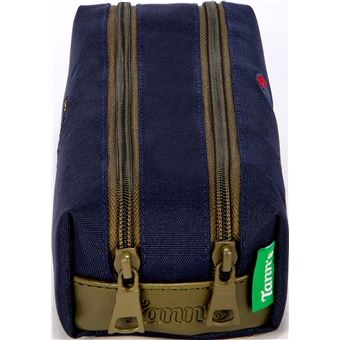 Trousse double Tann's Patch Maé Bleu foncé et kaki