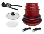 Batterie de cuisine Arthur Martin AM666 Rouge et Noir