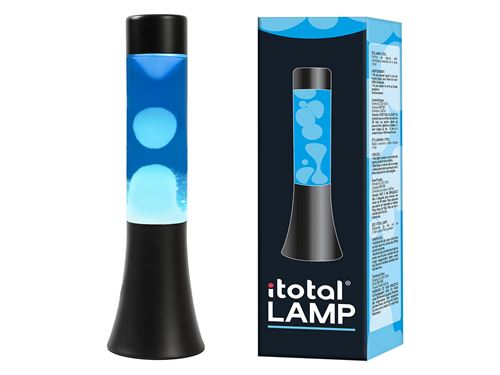 Lampe à poser Itotal Lave Base Noire Liquide Bleu et Blanc 25 W 30 cm