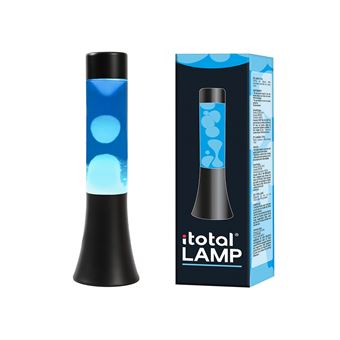 Lampe à poser Itotal Lave Base Noire Liquide Bleu et Blanc 25 W 30 cm