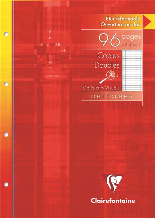Etui Copies doubles Clairefontaine Déficients visuels 96 pages