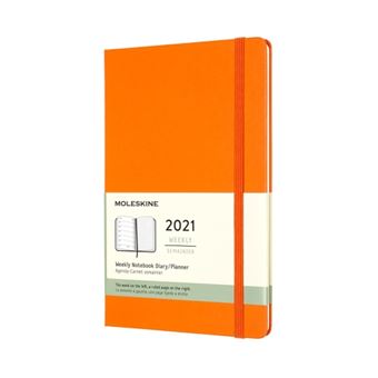 Agenda-carnet 2021 semainier Moleskine Rigide grand format Orange